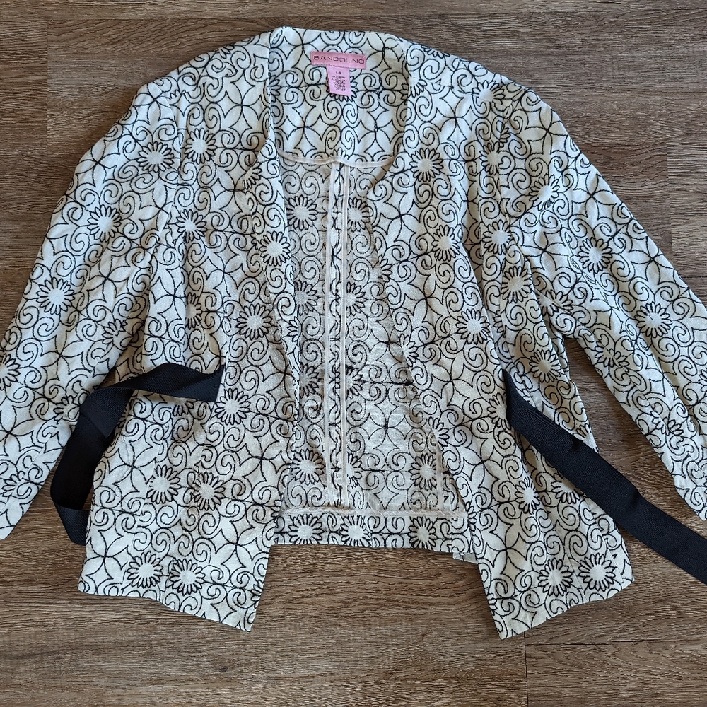 Bandolino Patterned Linen Jacket - image 2